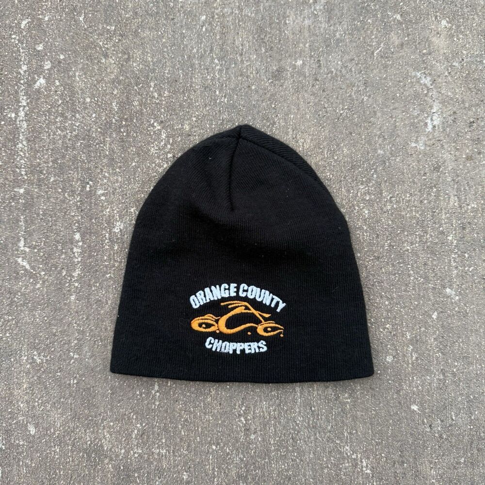 2000s Orange Country Choppers Skull Cap Y2K Beanie